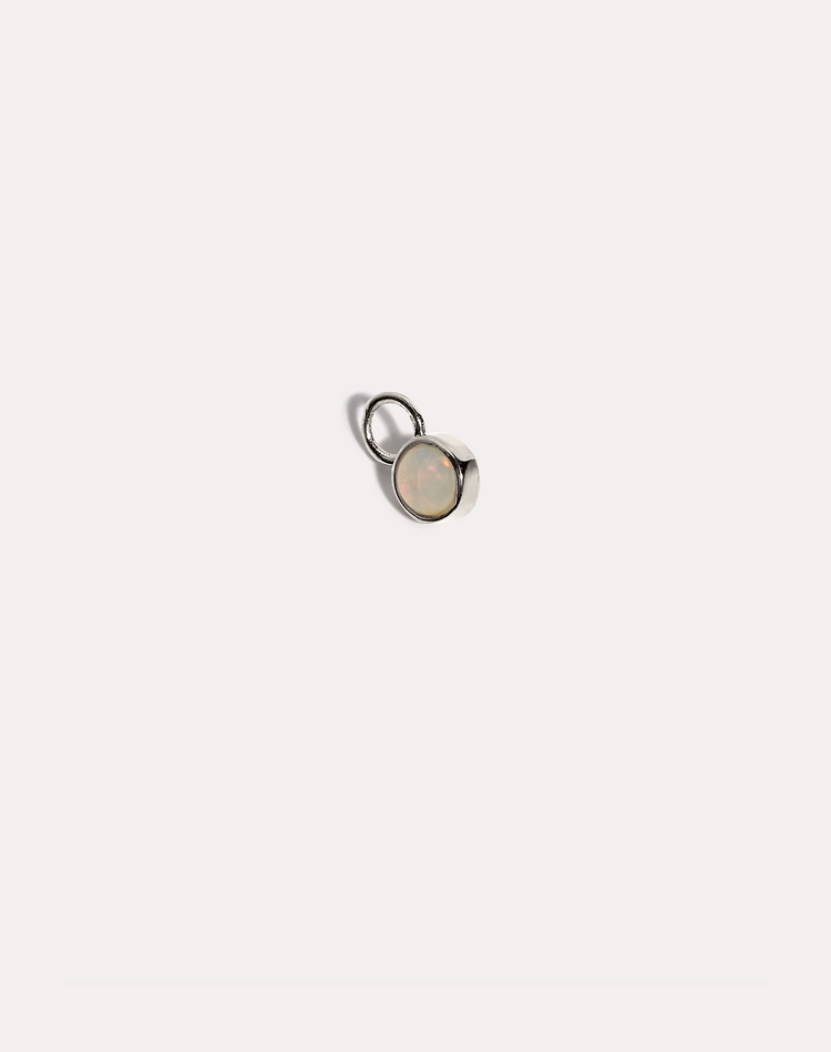 Opal Stacking Earring Charm in Silver